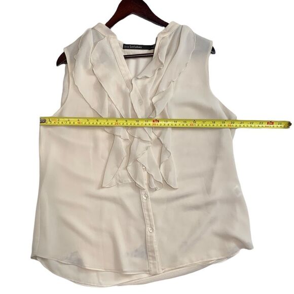 CDN Designer Iris Setlakwe White Ruffled Top - Picture 6 of 6